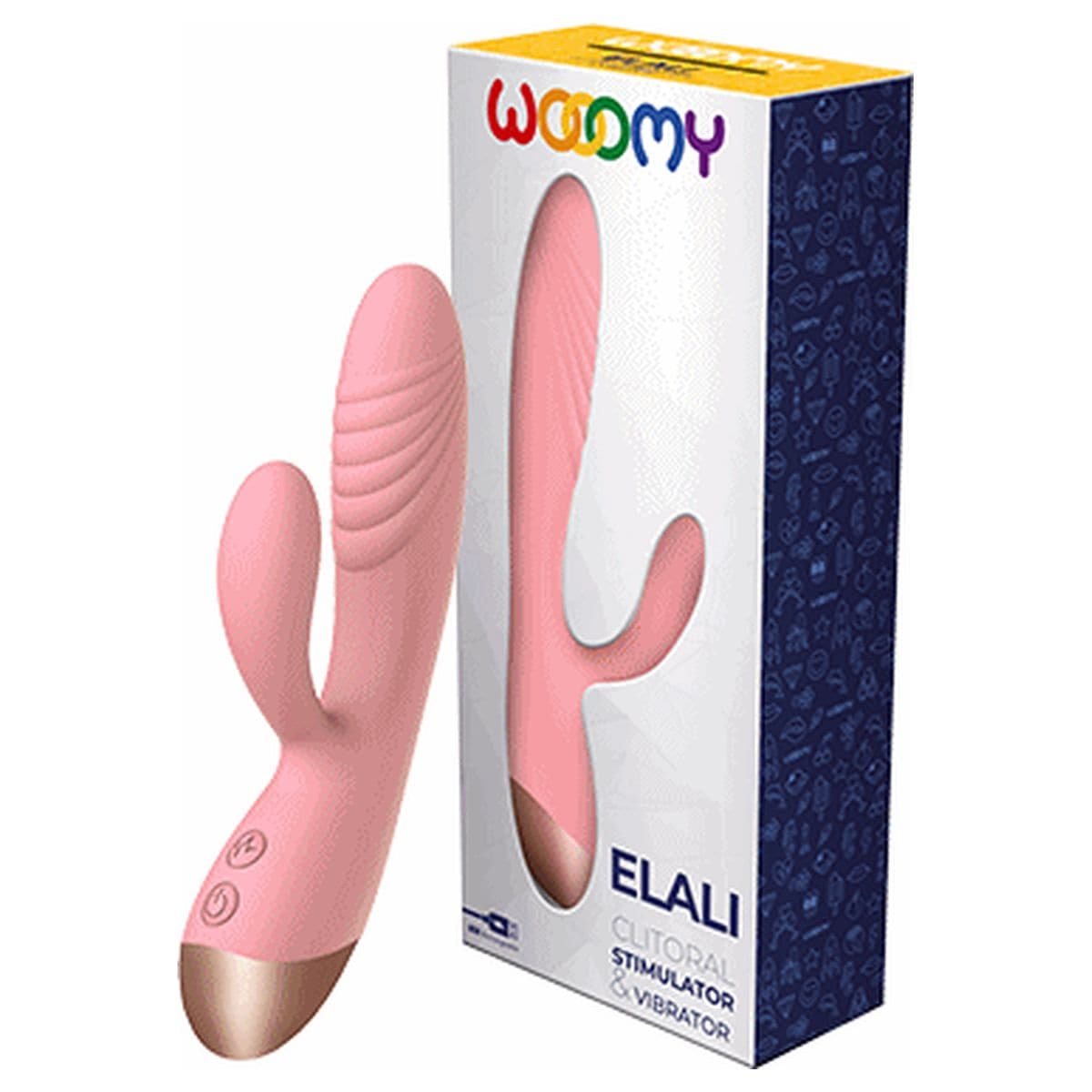 Wooomy ELALI com Estimulador Clitóris USB Rosa, 18cm Ø3cm, 10vibrações