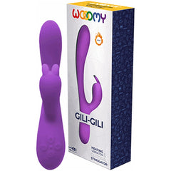 Wooomy GILI-GILI com Estimulador Clitóris USB Roxo, 20.2cm Ø3.4cm, 16vibrações + Calor - Pérola SexShop