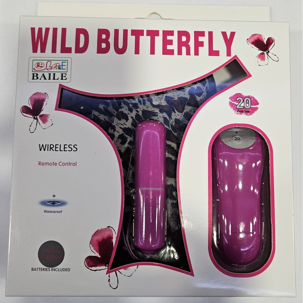 Cueca Vibratória Wild Butterfly Wireless (BALA E COMANDO ROXO), Tamanho único - Pérola SexShop