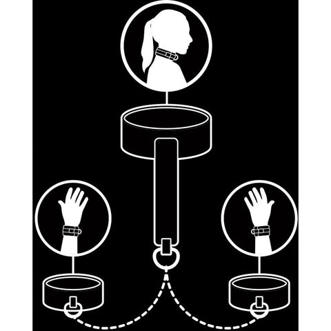 Algemas para Pulsos e Pescoço - Acessório de BDSM Confortável e Ajustável Fetish Submissive