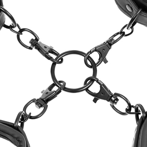 Algemas Para Pulsos E Tornozelos Com Argola - Conforto Em Couro Vegano, Ajuste Fácil Para BDSM Fetish Submissive
