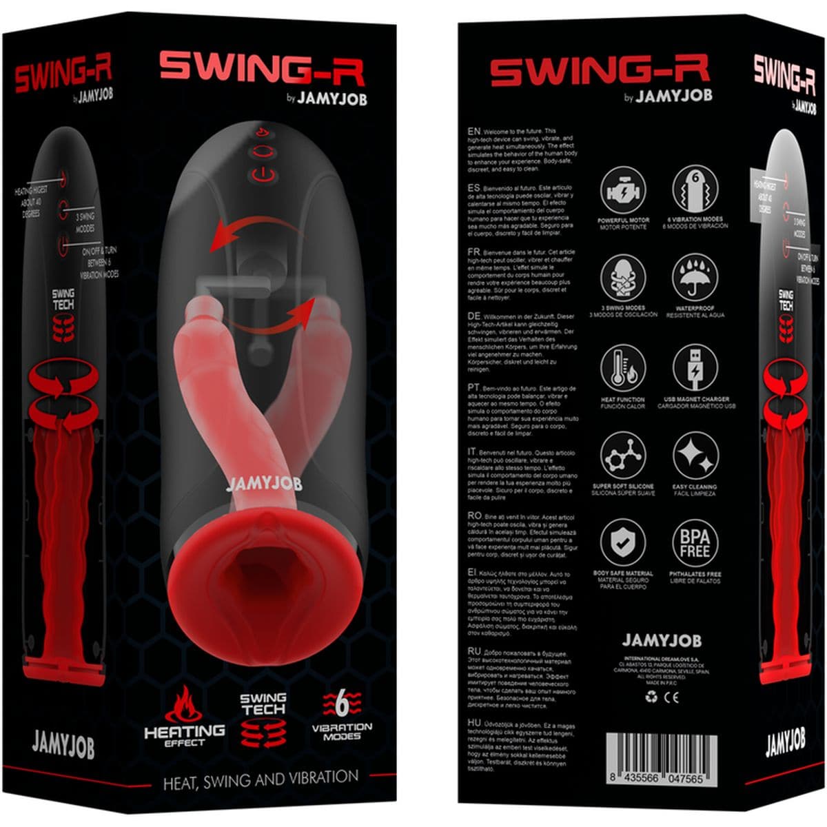 Masturbador Automático Swing-R, Calor, Rotação e Vibração JamyJob - Pérola SexShop