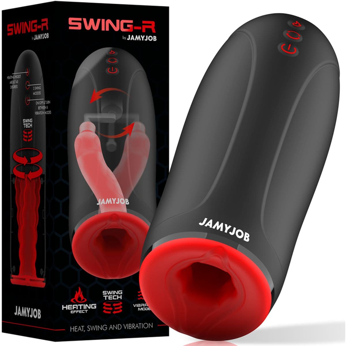 Masturbador Automático Swing-R, Calor, Rotação e Vibração JamyJob