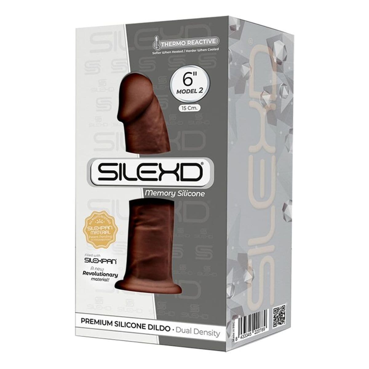Dildo SilexD 2 Silicone Premium Chocolate, 15.4cm Ø3.5cm