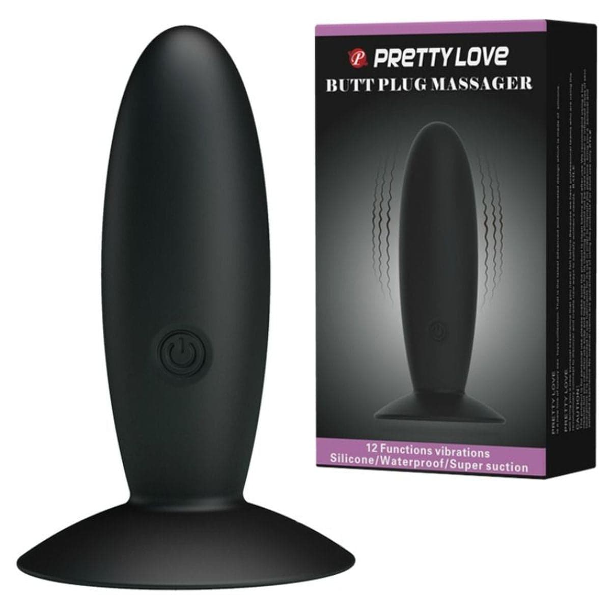 Plug Anal com Vibração Pretty Love III USB, 11cm Ø3cm, 12vibrações - Pérola SexShop