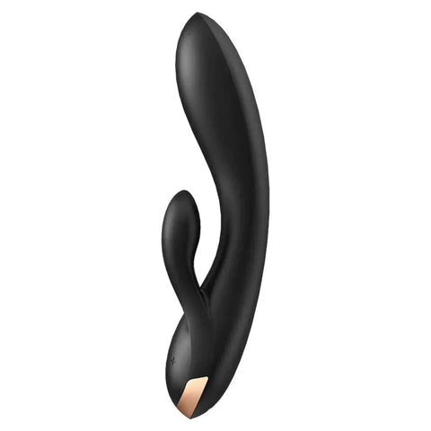 Vibrador com Estimulador Clitóris SATISFYER Double Flex Preto, Controlado por Smartphone Satisfyer