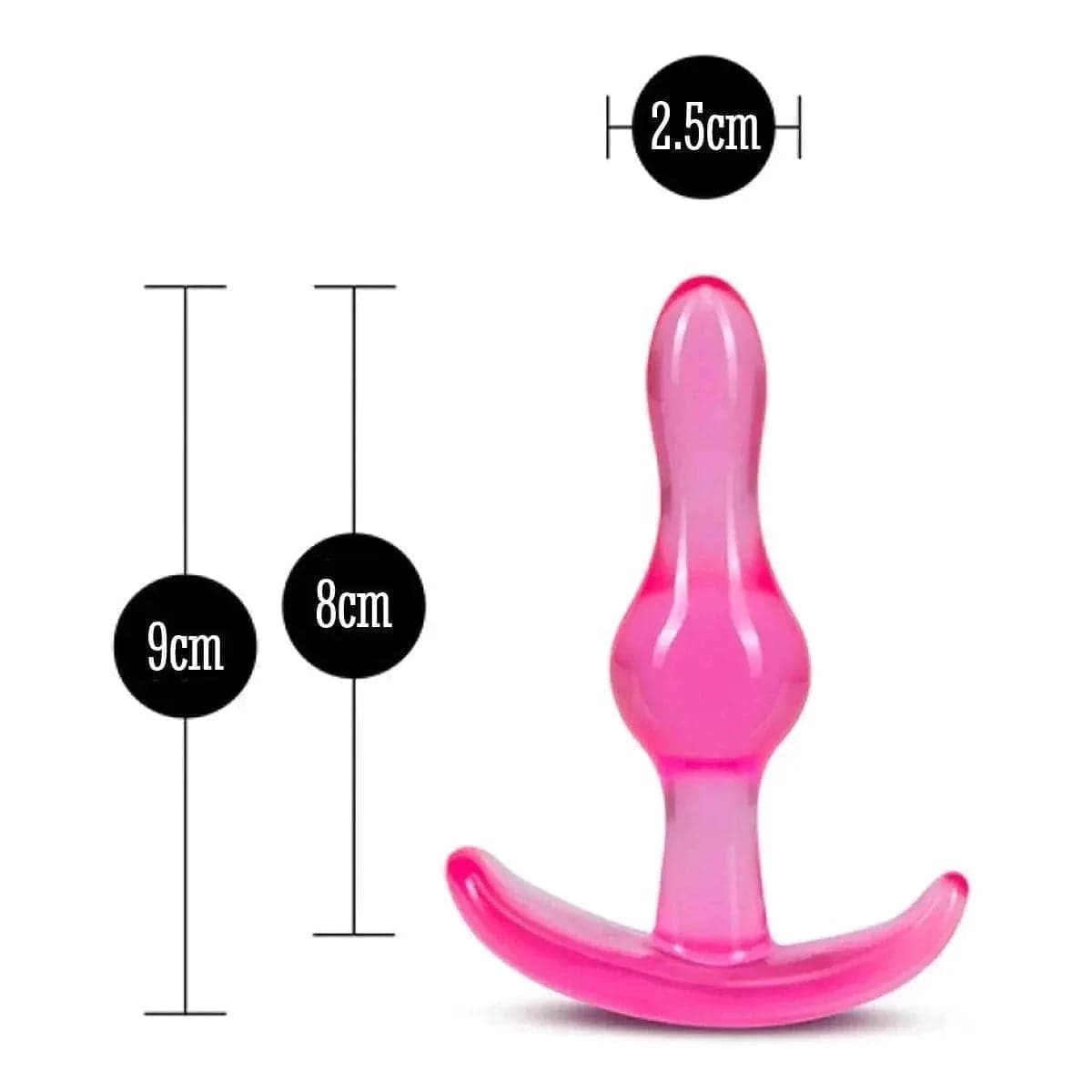 Anal Plug Curvy Rosa, 9cm Ø2.5cm - Pérola SexShop