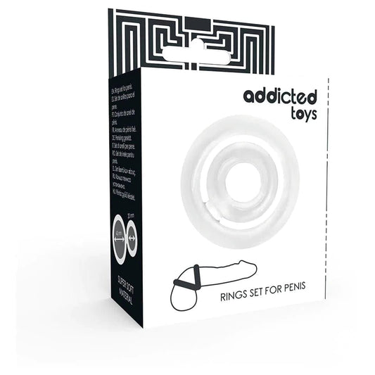 Anel Duplo Addicted Toys Transparente, Ø1.5cm e Ø3.5cm - Pérola SexShop