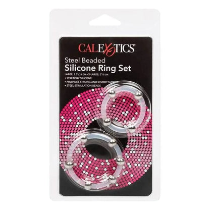 Anel Silicone Calex Kit com 4 e 6 Esferas, Ø3.75cm e Ø4.6cm - Pérola SexShop