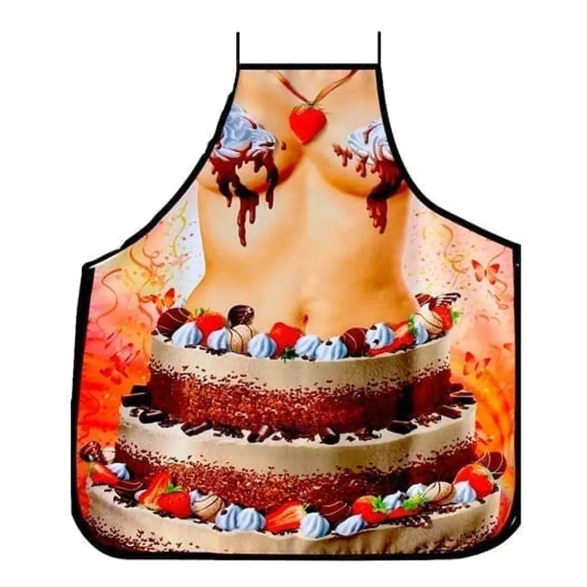 Avental Bolo de Aniversário com Corpo de Mulher - Pérola SexShop