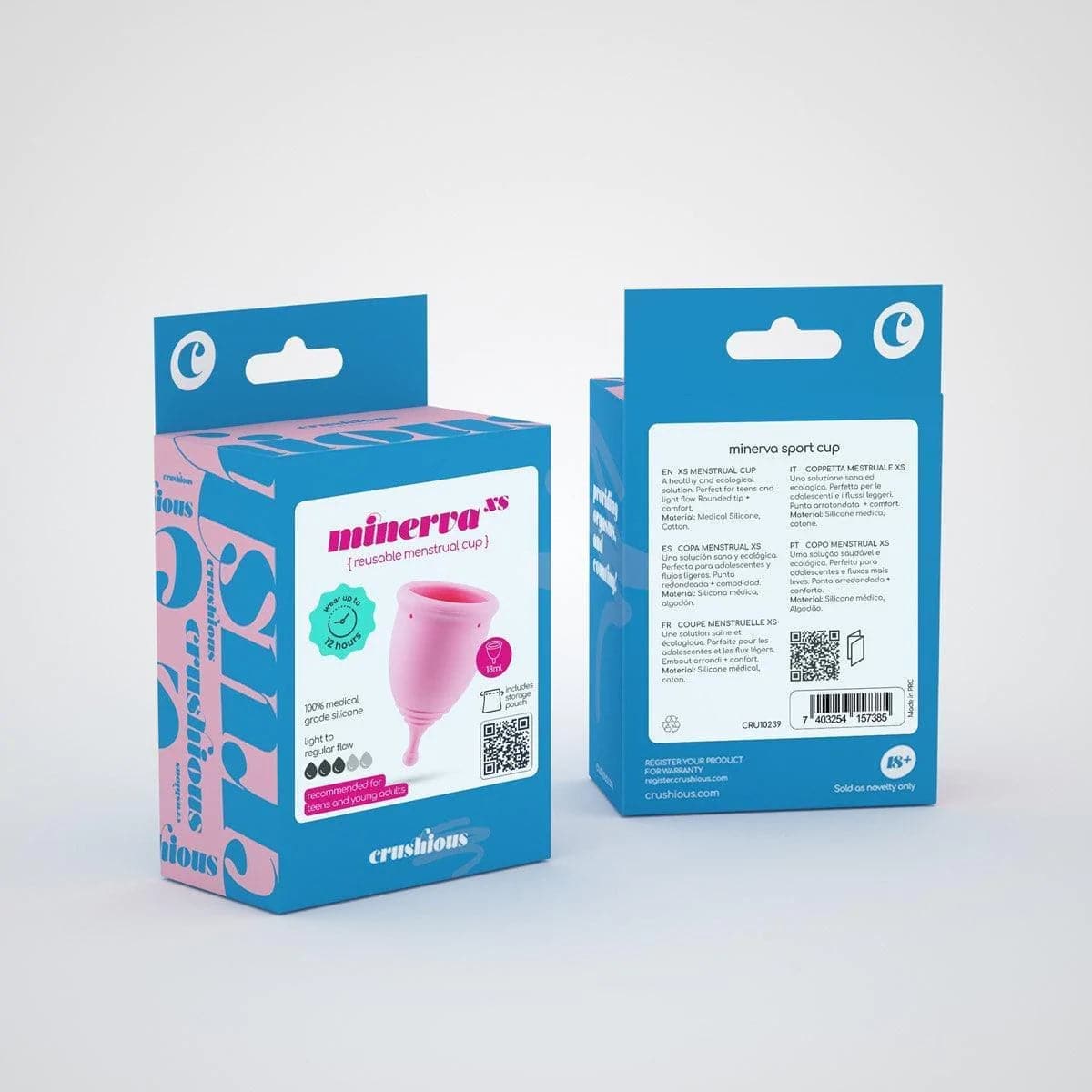 Copo Menstrual Minerva XS 100% Silicone, 18ml, 5.5cm Ø3.8cm - Pérola SexShop