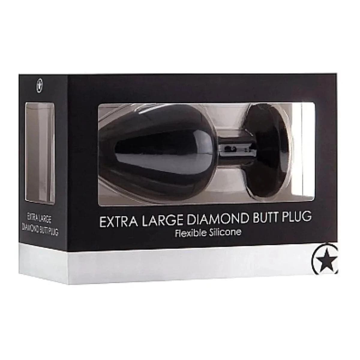 Diamond Plug Anal Extra-Grande Preto, 9.5cm Ø4cm