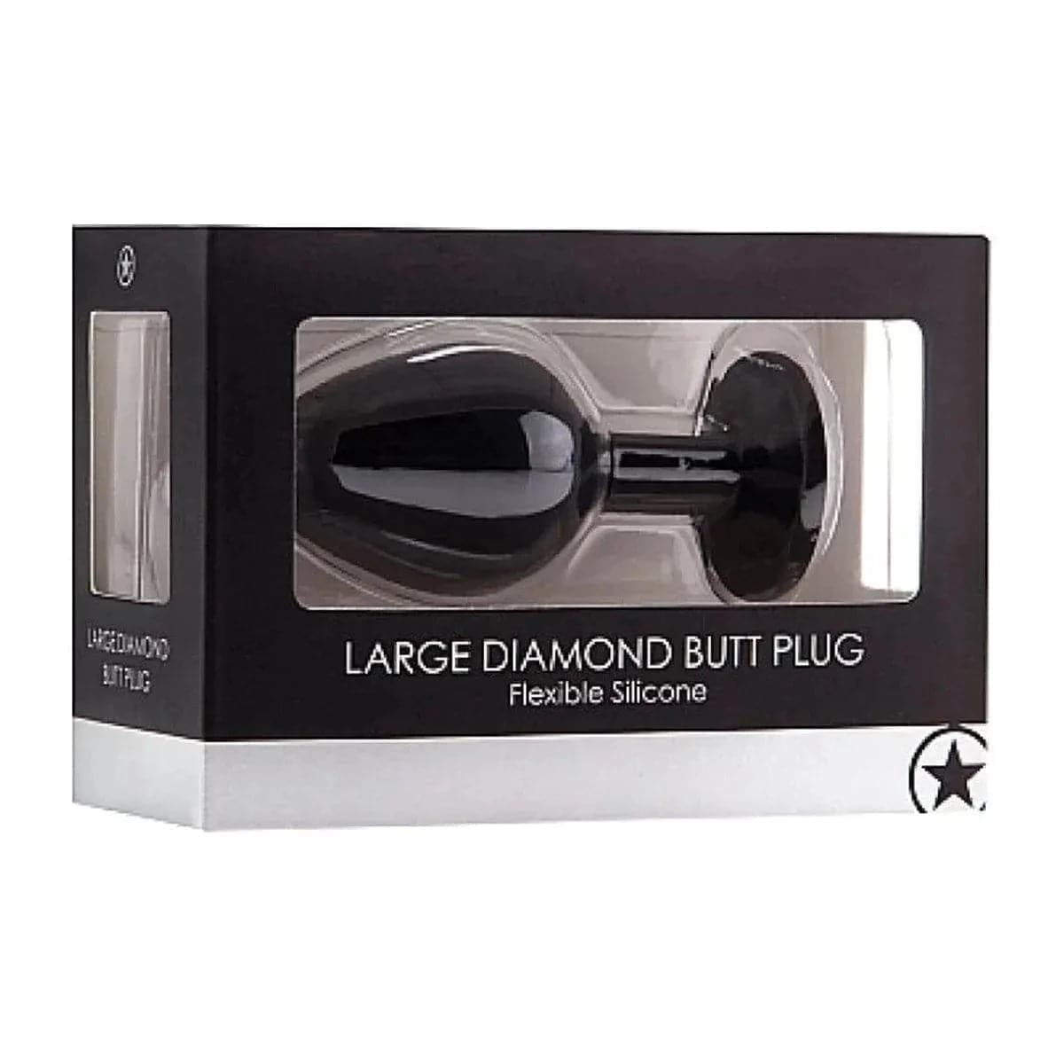 Diamond Plug Anal Grande Preto, 8.2cm Ø3.5cm - Pérola SexShop