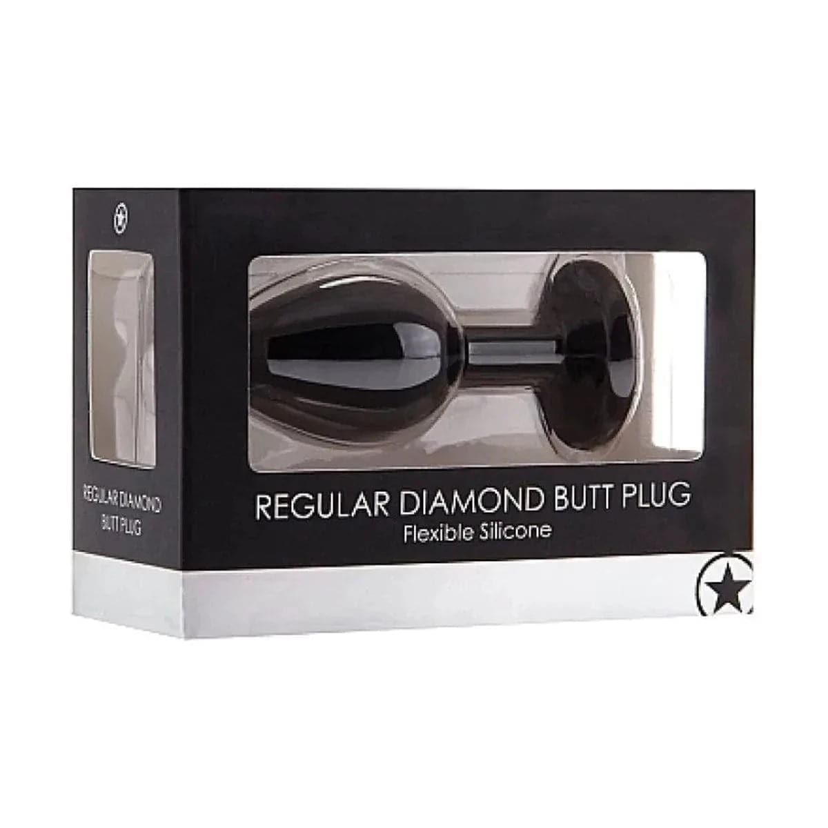 Diamond Plug Anal Pequeno Preto, 7.3cm Ø3cm