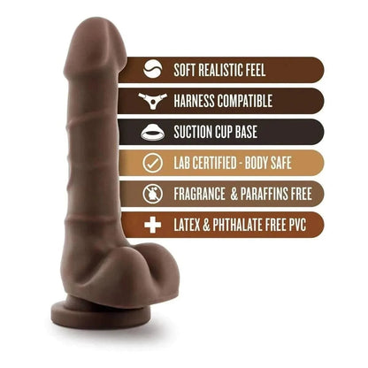 Dildo Dr. Skin Basic 7 Chocolate, 19.5cm Ø3.5cm - Pérola SexShop