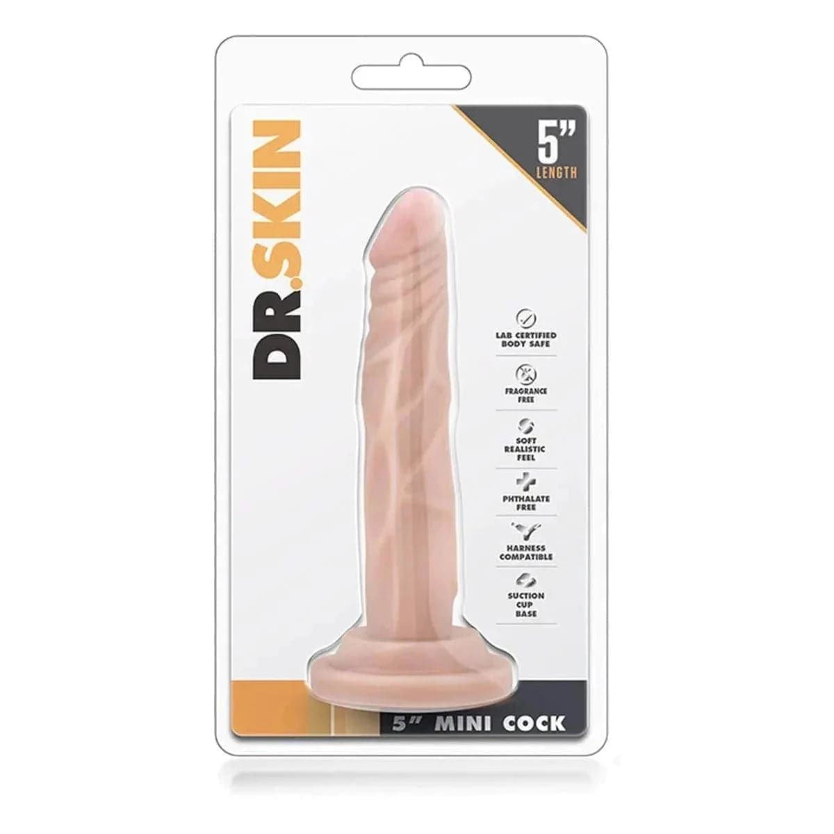 Dildo Dr. Skin Mini Cock Branco, 14cm Ø2.5cm - Pérola SexShop