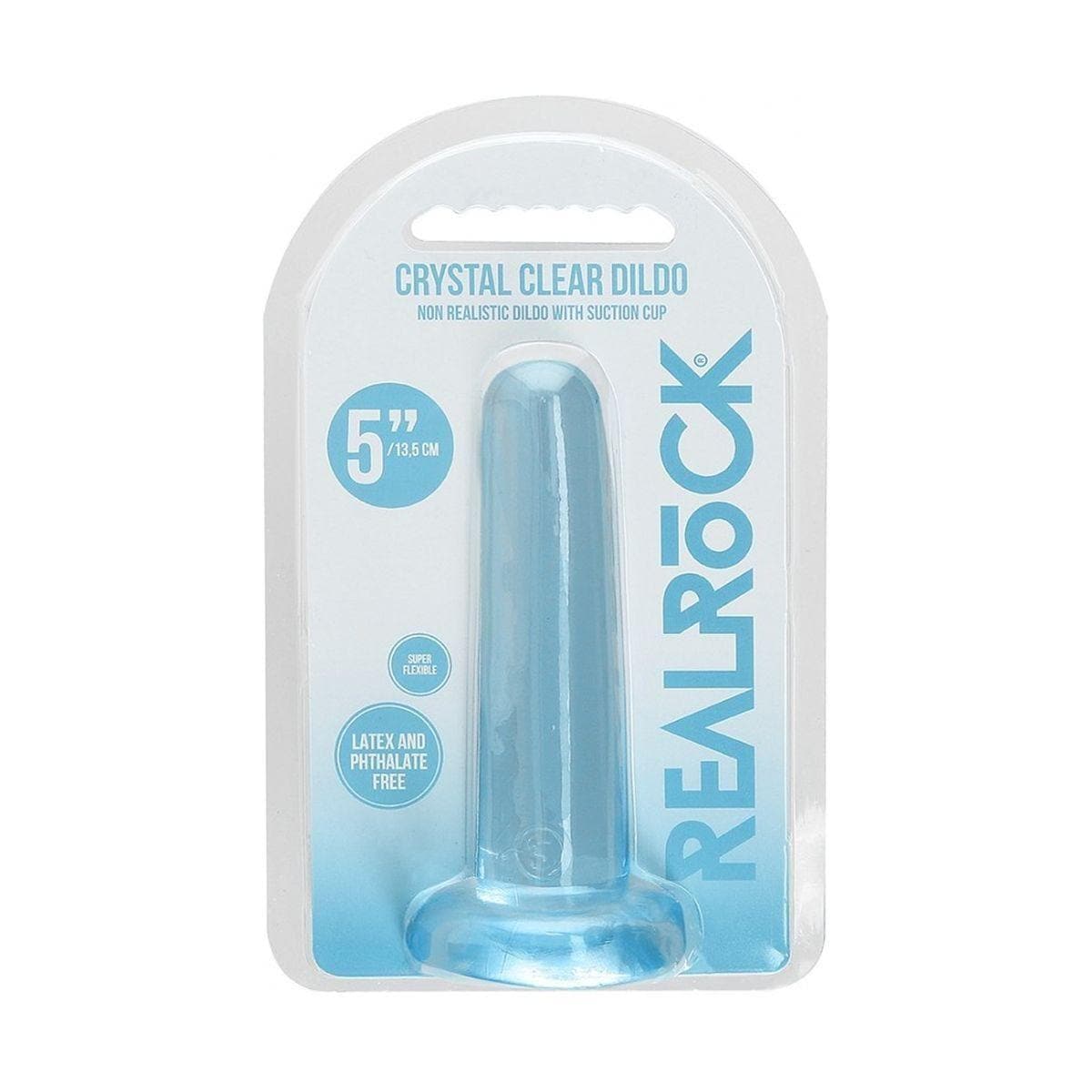 Dildo RealRock Liso Crystal Clear, 13.5cm Ø3cm - Pérola SexShop