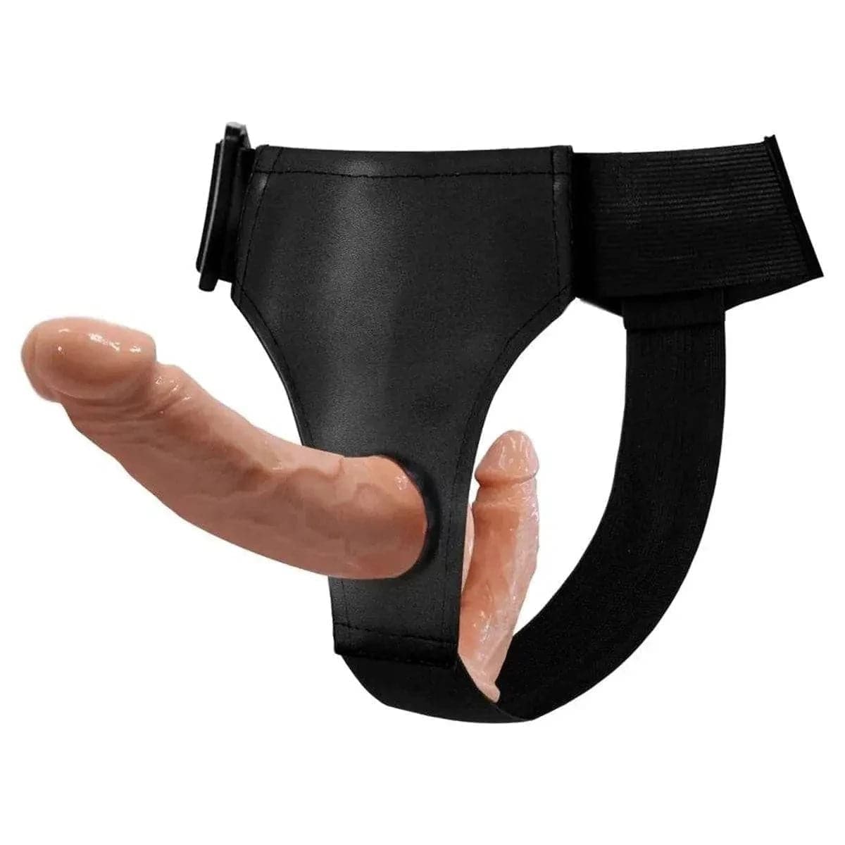 Double Strap-On Ultra Passionate Harness, 13.5cm Ø3.4cm e 10.2cm Ø2.8cm - Pérola SexShop