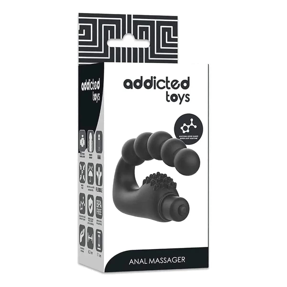 Estimulador Próstata Addicted Toys, 23cm Ø1.5cm, 1vibração - Pérola SexShop