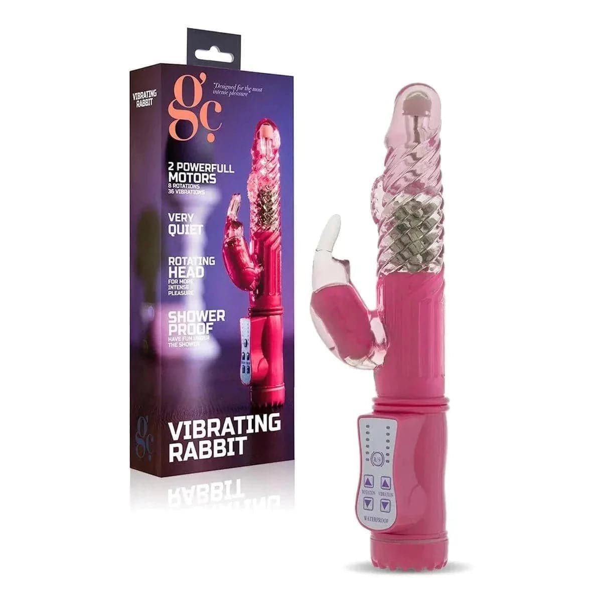 Gc Vibrador Rotativo Vibrating Rabbit Rosa, 22.5cm , Ø3.2cm, 36vibrações