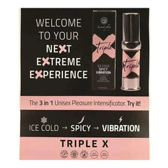 Gel Vibrador Liquido Triple X 3 em 1, Efeito Frio, Picante e Vibração 15ml FORTE - Pérola SexShop