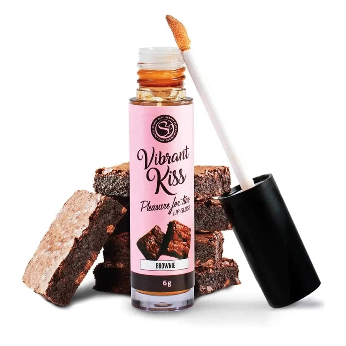 Gloss Vibrante Comestível Oral, Brownie (efeito vibração e comestível) - Pérola SexShop