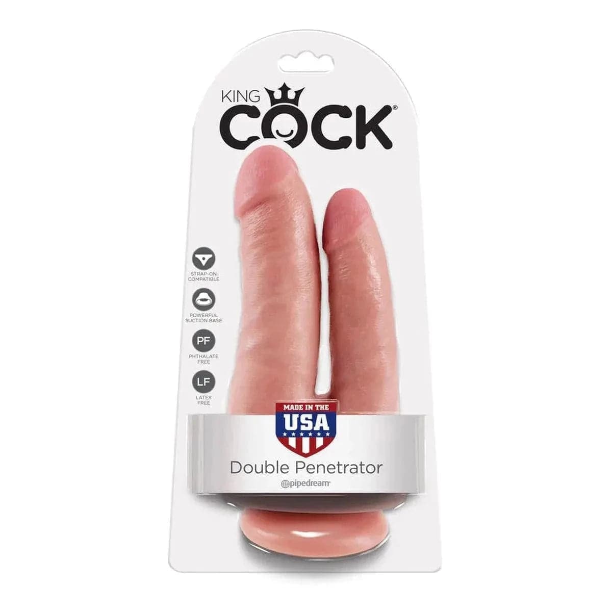 King Cock, Double Penetrator, Vaginal e Anal, 20cm Ø4.1cm - Pérola SexShop