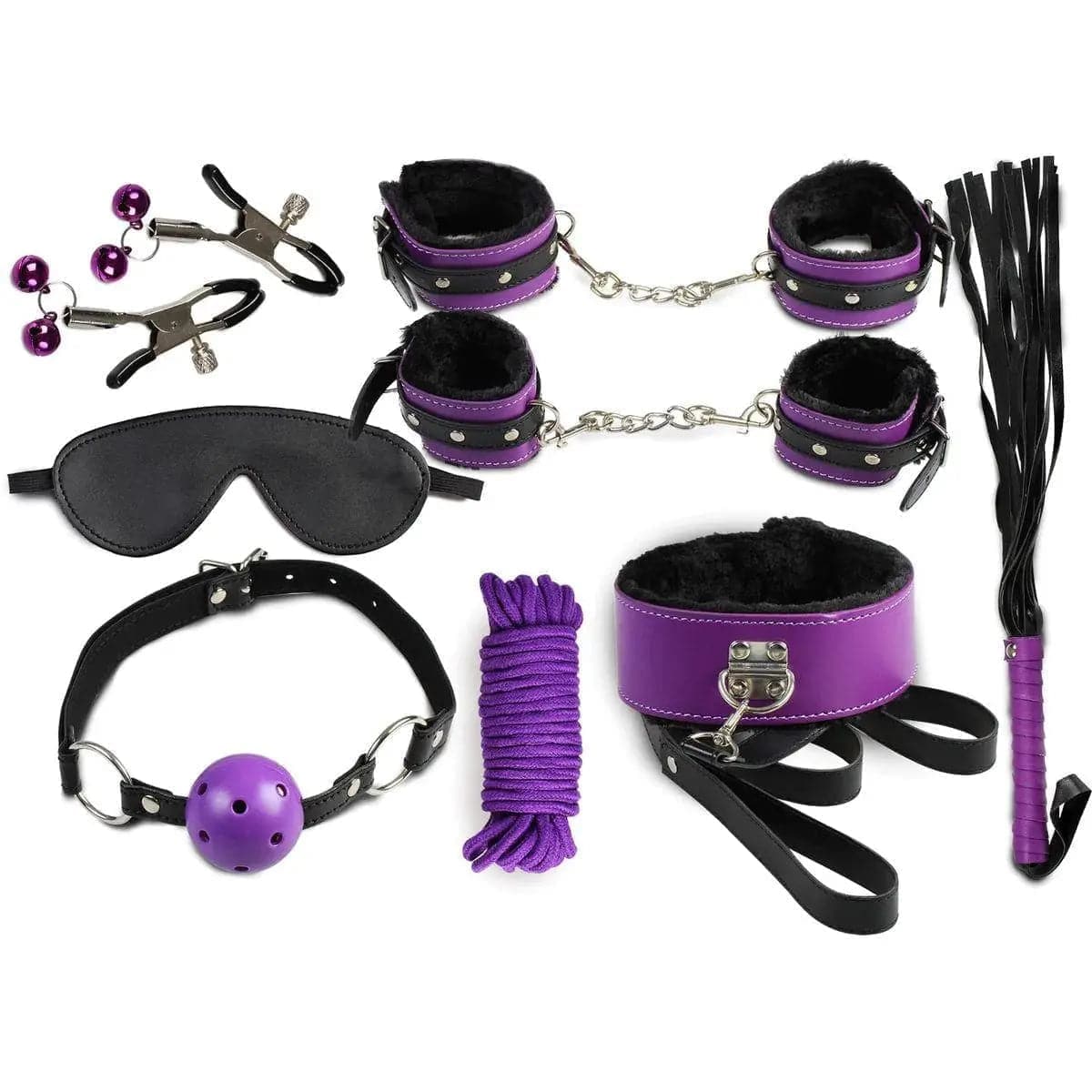 Kit Bondage Collection Purple, 8 peças