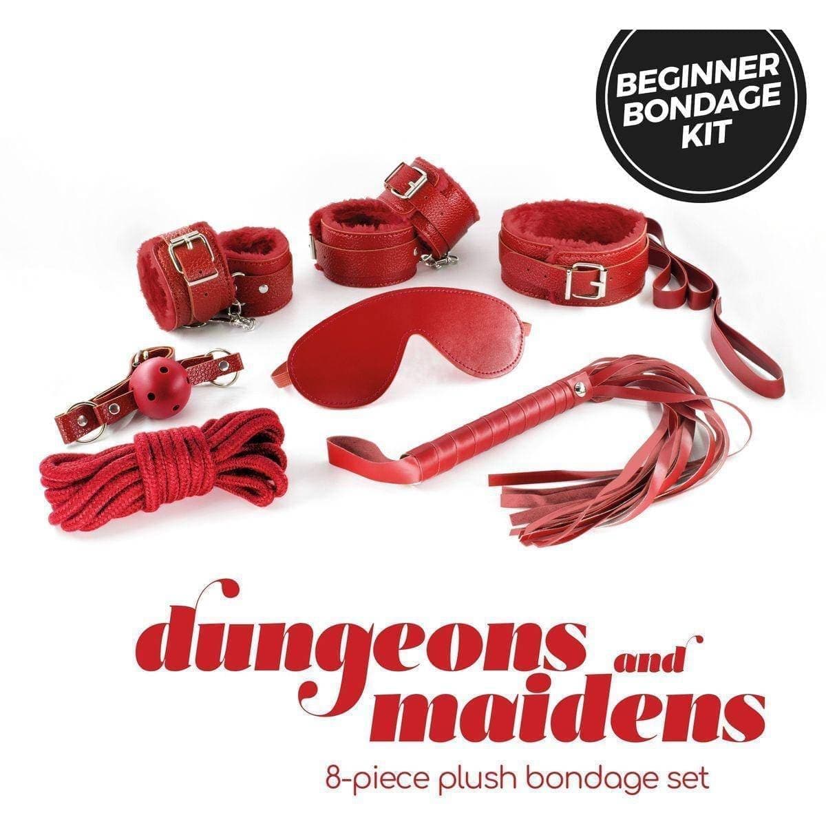 Kit Crushious BDSM Dungeos & Maidens Vermelho Set 8 peças
