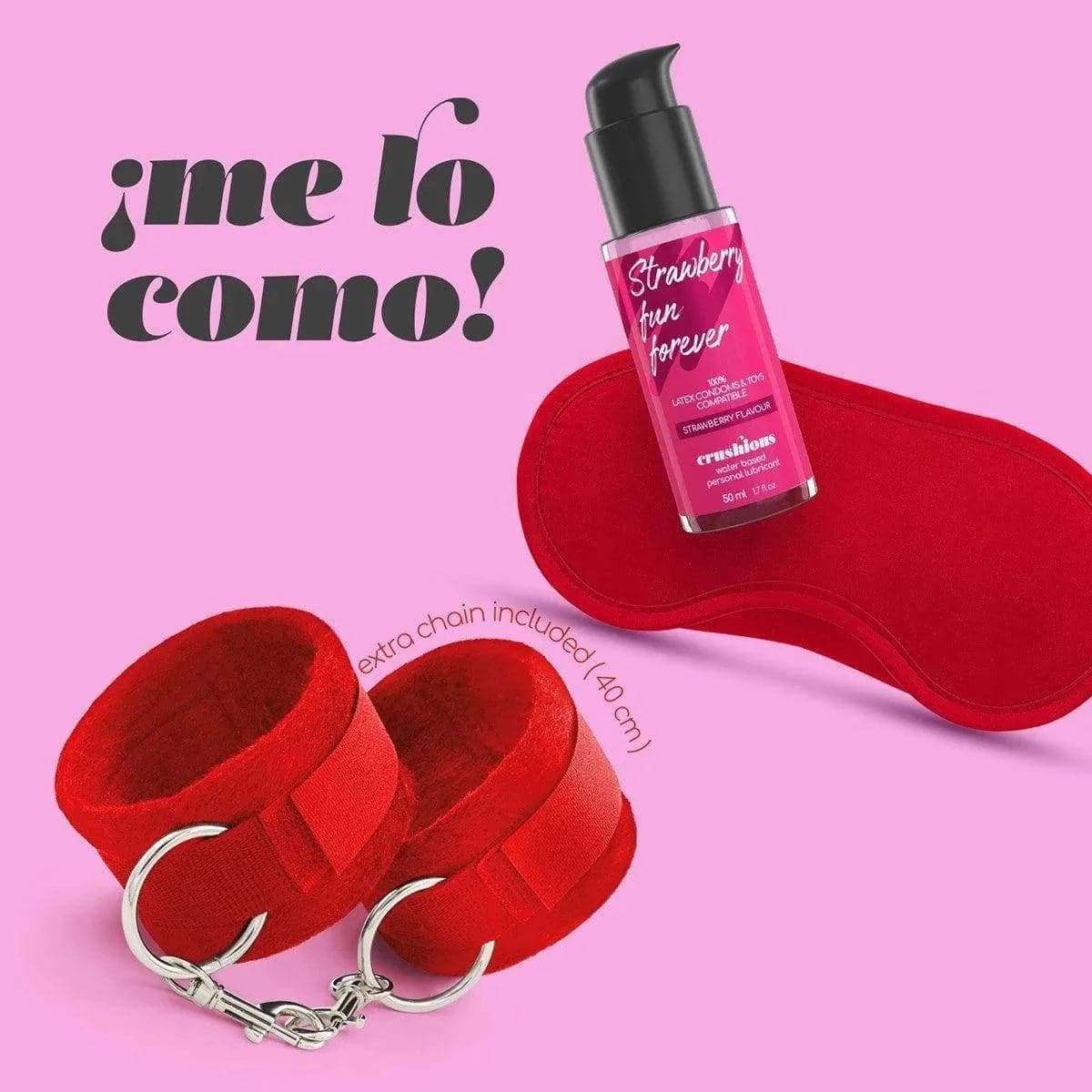 Kit Me lo Como - Lubrificante, Algemas e Venda - Pérola SexShop