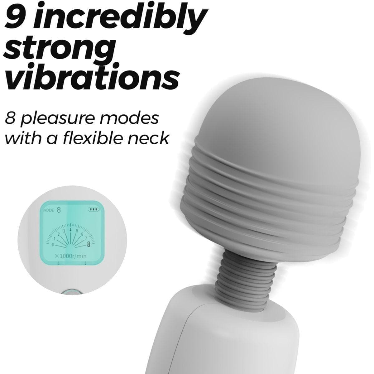 Massajador Harlequin USB, 27.3cm Ø5.1cm, 9vibrações, função aquecimento - Pérola SexShop