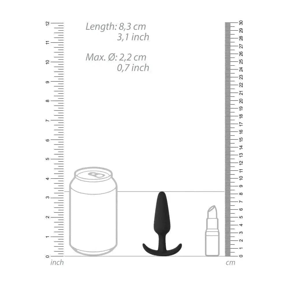 Plug Anal Pequeno Slim Preto, 8cm Ø2.2cm
