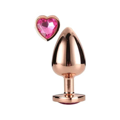 Plug de Metal GLEAMING LOVE Gold Grande, Brilhante Rosa, 9.5cm Ø4.3cm - Pérola SexShop