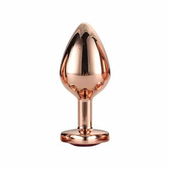 Plug de Metal GLEAMING LOVE Gold Médio, Brilhante Rosa, 8.3cm Ø3.4cm - Pérola SexShop