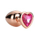 Plug de Metal GLEAMING LOVE Gold Pequeno, Brilhante Rosa, 7.1cm Ø2.7cm