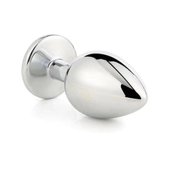 Plug de Metal GLEAMING LOVE Prateado Médio, Brilhante Transparente, 8.3cm Ø3.4cm - Pérola SexShop