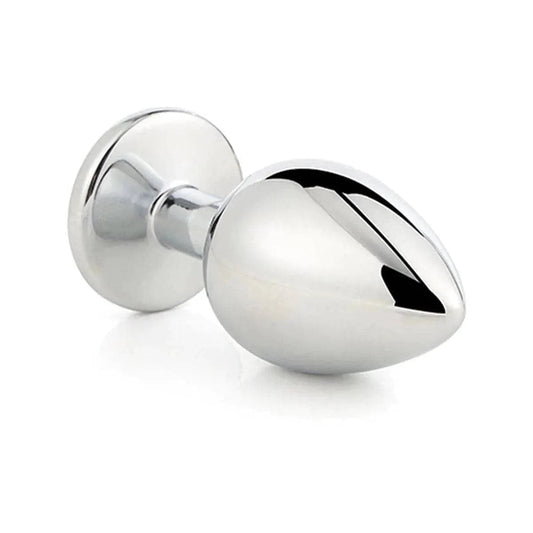 Plug de Metal GLEAMING LOVE Prateado Pequeno, Brilhante Transparente, 7.1cm Ø2.7cm - Pérola SexShop
