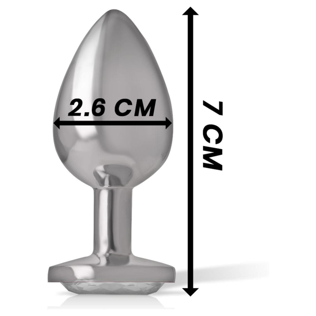 -Plug de Metal Intense Pequeno, Brilhante Transparente, 7cm Ø2.6cm