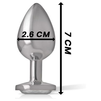 -Plug de Metal Intense Pequeno, Brilhante Transparente, 7cm Ø2.6cm - Pérola SexShop