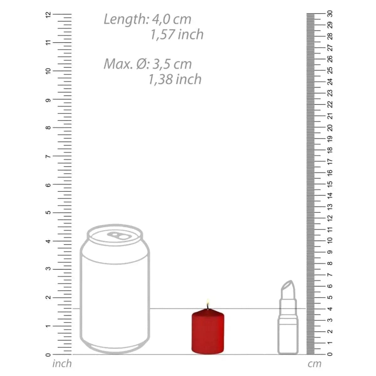 Vela de Sadomaso de Baixa Temperatura, 4 mini-velas Vermelho, 4cm Ø3.5cm - Pérola SexShop