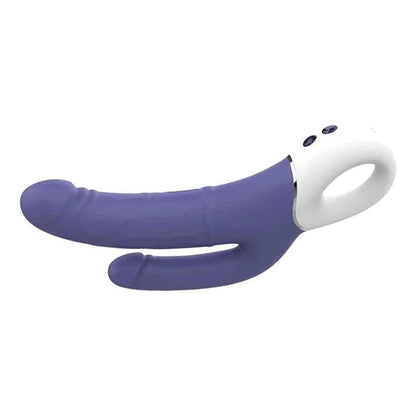 Vibrador Duplo Vibes of Love Azul USB, 23cm Ø3.5cm, 9+9vibrações - Pérola SexShop