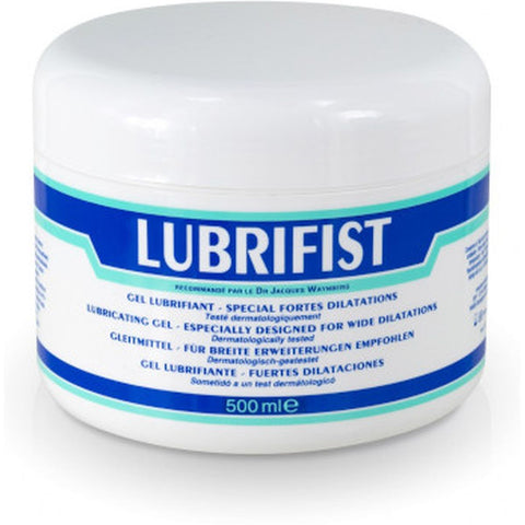 Frasco de Lubrificante Dilatador Anal Lubrifist 500ml, ideal para dilatações intensas com propriedades anestésicas.
