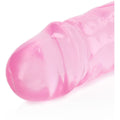 Dildo Duplo Realista RealRock Rosa 34cm em uso, mostrando sua versatilidade para prazer e exploração íntima.