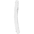 Dildo Duplo Realista RealRock Transparente de 34cm e Ø3.5cm, ideal para estimulação anal e vaginal.