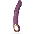 Design ergonômico do Vibrador Realistico Magnus Roxo, projetado para conforto e prazer durante a utilização.