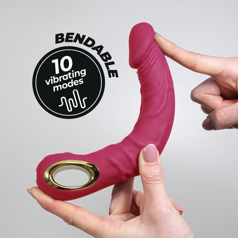 Vibrador Realistico Magnus Rosa USB 22.5cm Ø3.6cm, 10vibrações, ideal para prazer intenso e discreto.