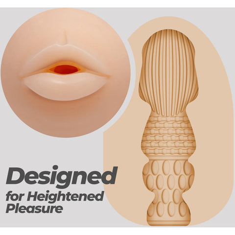 Ovo Masturbador Ezy EGG Mouth Crushious - Boca apresentado em sua embalagem alegre e atrativa.