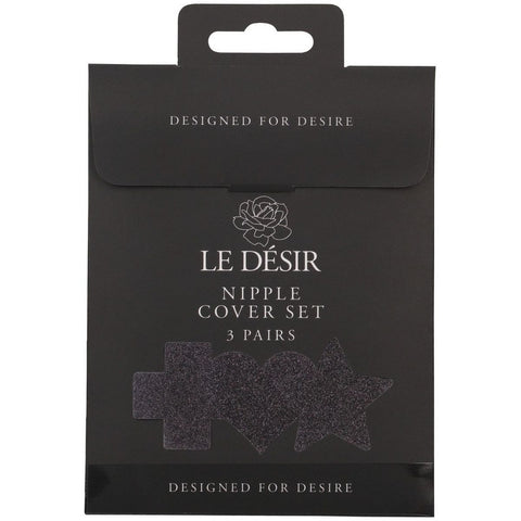 Imagem do Tapa Mamilos Conjunto de 3 de cor Preto da LE DÉSIR, onde se destaca a elegância e sofisticação do design sedutor, perfeito para momentos íntimos.
