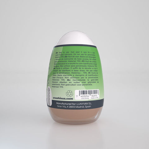 Ovo Masturbador Ezy EGG The Expert, apresentado com acessórios de lubrificação recomendados para uso ideal.