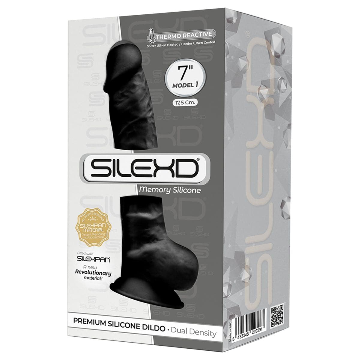 Dildo SilexD 1 Silicone Premium Chocolate Negro, 17.6cm Ø3.5cm  Silexd   